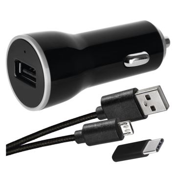 Chargeur pour voiture 2,1A + câble micro USB