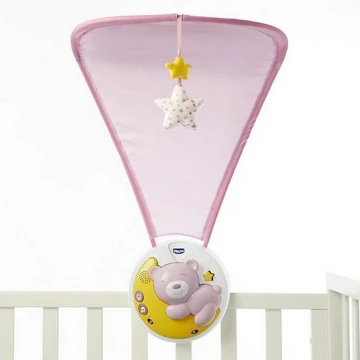 Chicco - Projecteur au-dessus d'un berceau avec une mélodie 3in1 NEXT2MOON rose