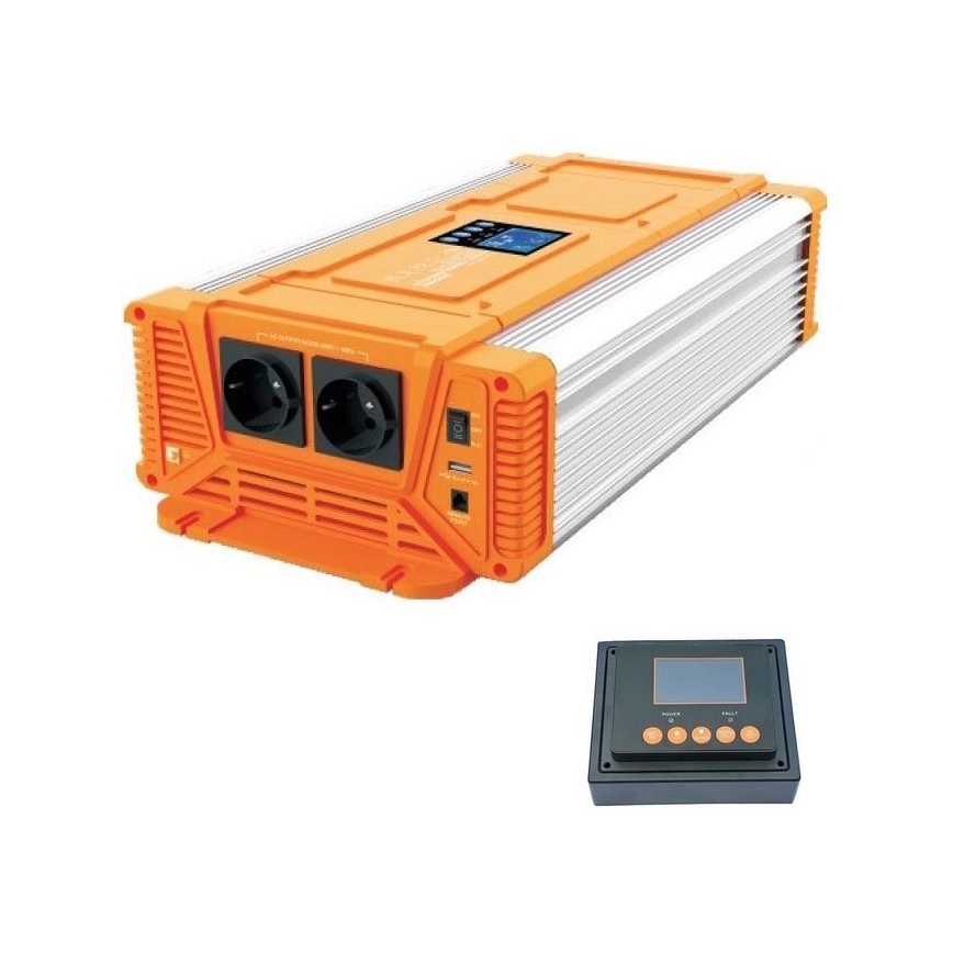 Convertisseur de tension 2000W/12V/230V + télécommande filaire