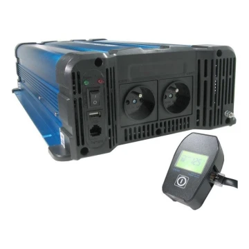 Convertisseur de tension 4000W/12V/230V + télécommande filaire