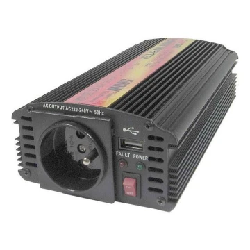 Convertisseur de tension 500W/12/230V + USB