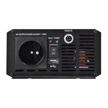 Convertisseur de tension CARSPA 600W/12/230V + télécommande filaire