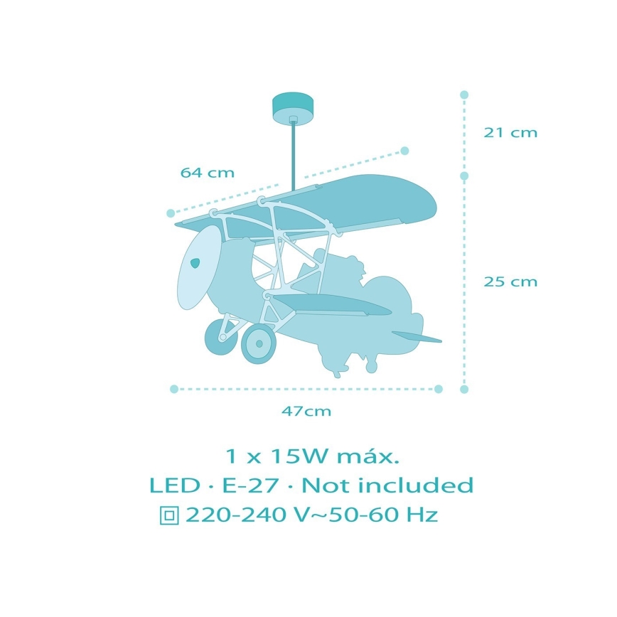 Dalber 54542 - Suspension enfant LITTLE CROCODILE 1xE27/15W/230V