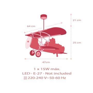 Dalber 54572 - Suspension enfant LITTLE TEDDY 1xE27/15W/230V