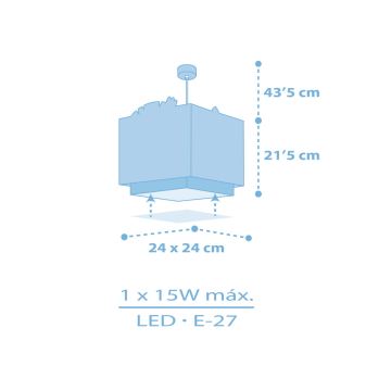 Dalber 63112T - Lustre enfant JUNGLE 1xE27/60W/230V bleu