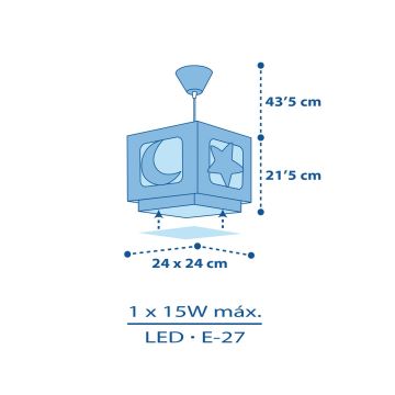 Dalber 63232T - Lustre pour enfant MOON LIGHT 1xE27/60W/230V