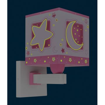 Dalber 63239S - Applique murale enfant MOONLIGHT 1xE27/15W/230V rose