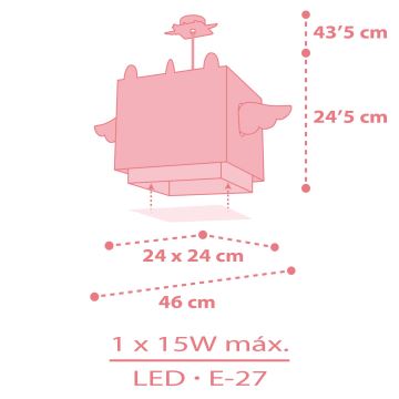 Dalber 64592 - Suspension pour enfant LITTLE UNICORN 1xE27/15W/230V