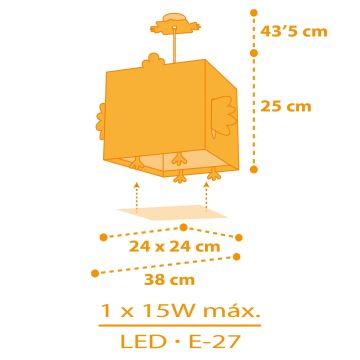 Dalber 64642 - Suspension pour enfant LITTLE CHICKEN 1xE27/15W/230V