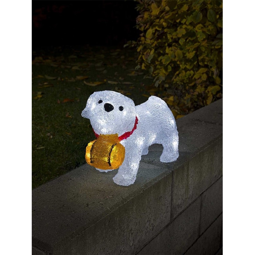 Décoration de Noël LED extérieure DOG 32xLED/4xAA IP44