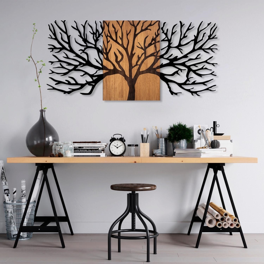 Décoration murale 150x70 cm arbre bois/métal