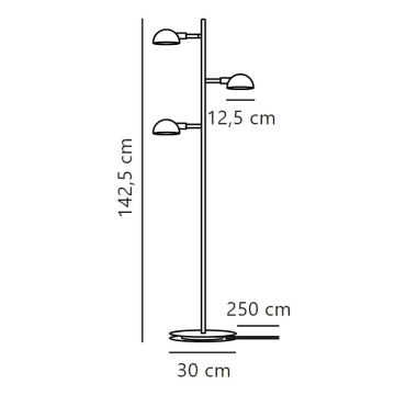 DFTP by Nordlux - Lampadaire NOMI 3xE14/8W/230V noir