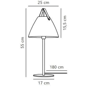 DFTP by Nordlux - Lampe de table STRAP 1xE27/40W/230V noir