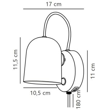 DFTP by Nordlux - Spot mural avec port USB ANGLE 1xGU10/25W/230V blanc