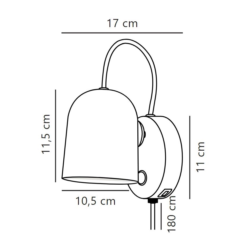 DFTP by Nordlux - Spot mural avec port USB ANGLE 1xGU10/25W/230V blanc