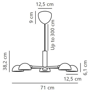 DFTP by Nordlux - Suspension filaire NOMI 5xE14/8W/230V noir