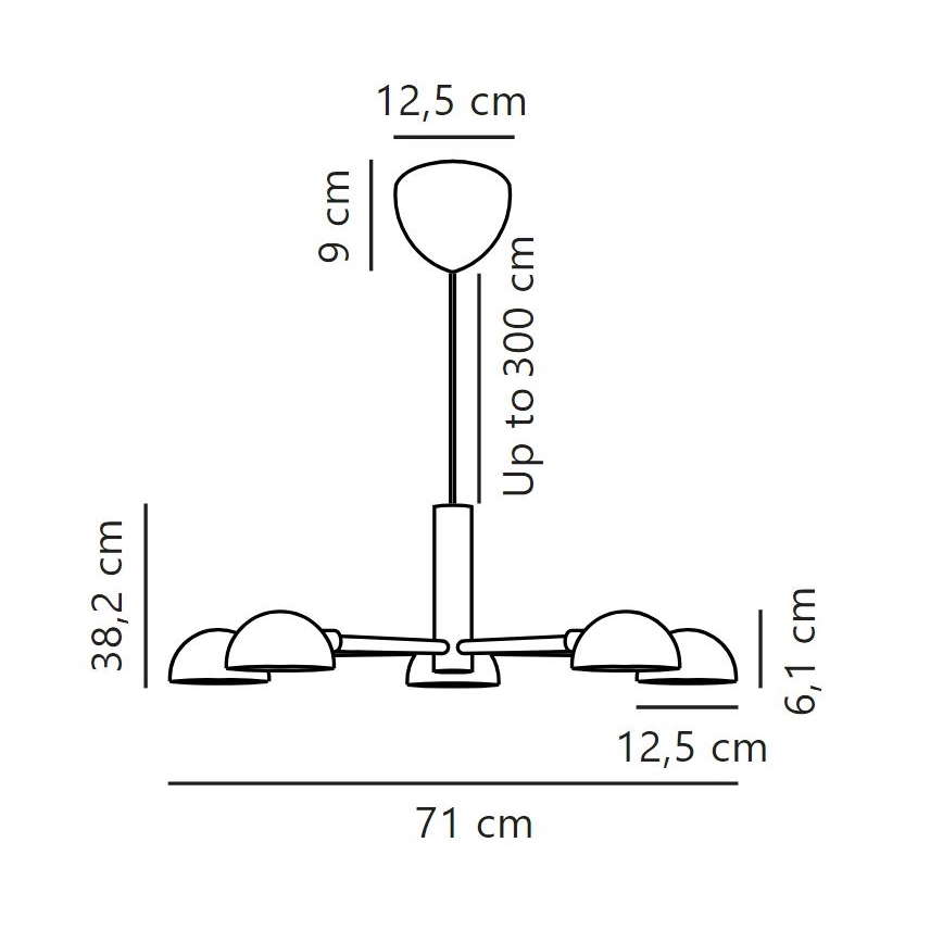 DFTP by Nordlux - Suspension filaire NOMI 5xE14/8W/230V noir