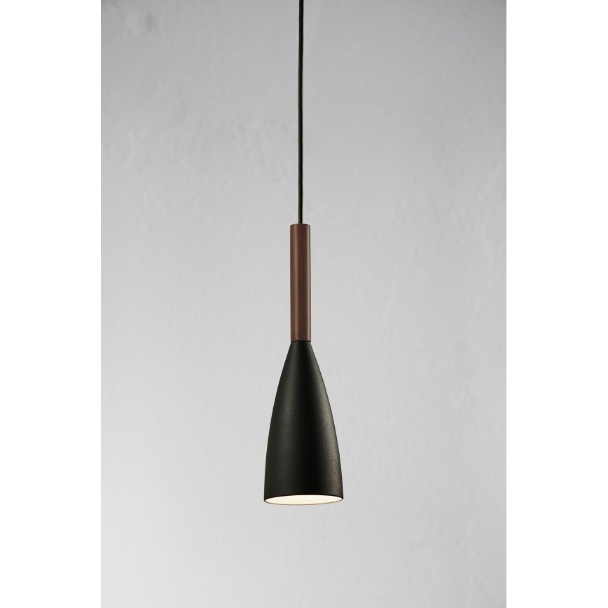 DFTP by Nordlux - Suspension filaire PURE 1xE27/40W/230V d. 10 cm noir/noyer