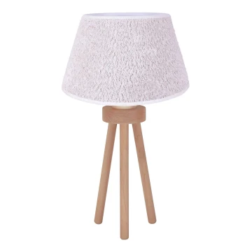 Duolla - Lampe de table BOUCLE 1xE27/15W/230V blanc/bois