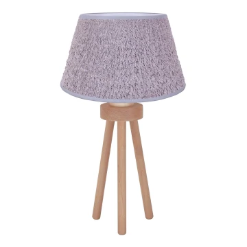 Duolla - Lampe de table BOUCLE 1xE27/15W/230V gris/bois