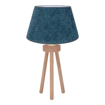 Duolla - Lampe de table BOUCLE 1xE27/15W/230V turquoise/bois