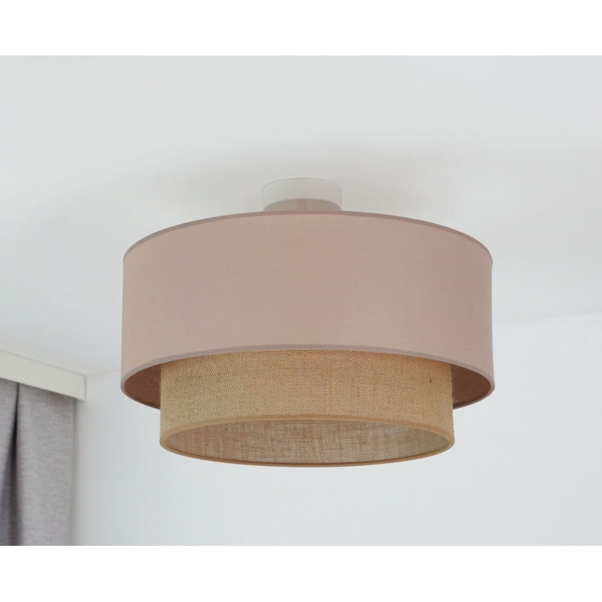 Duolla - Plafonnier  BOHO 1xE27/15W/230V d. 45 cm beige/marron