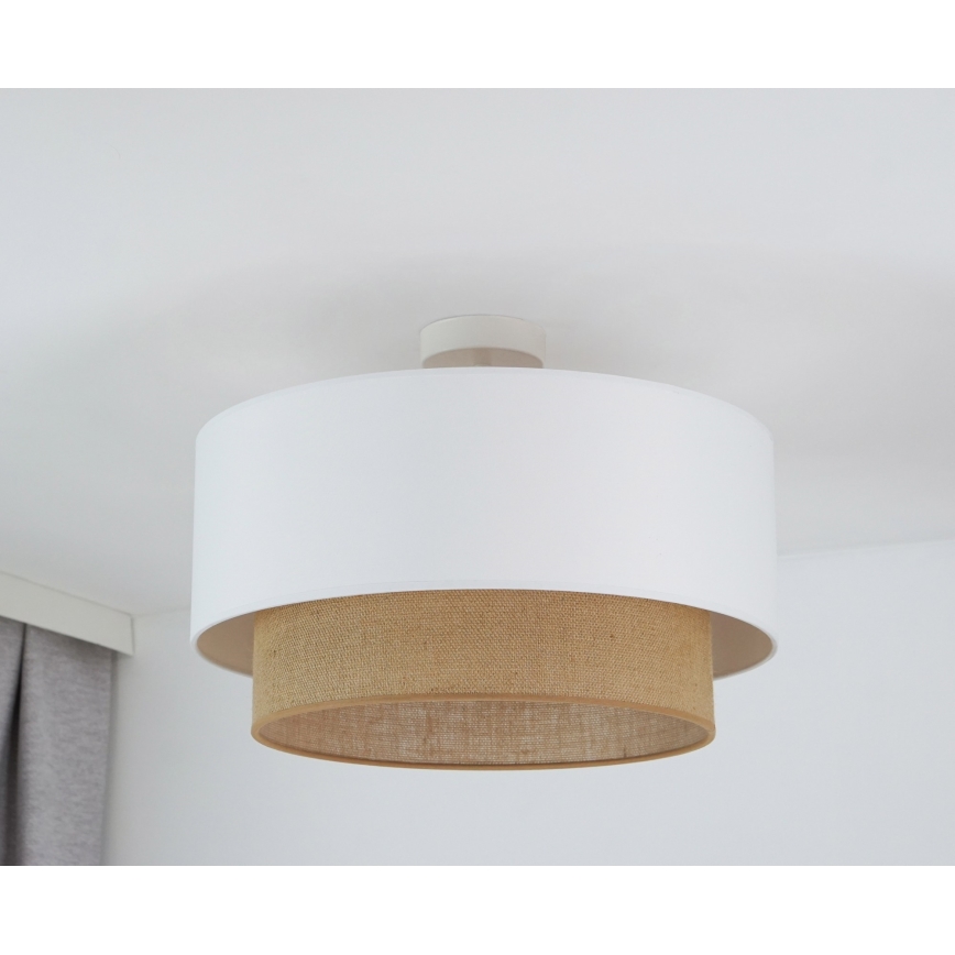 Duolla - Plafonnier  BOHO 1xE27/15W/230V d. 45 cm blanc/marron