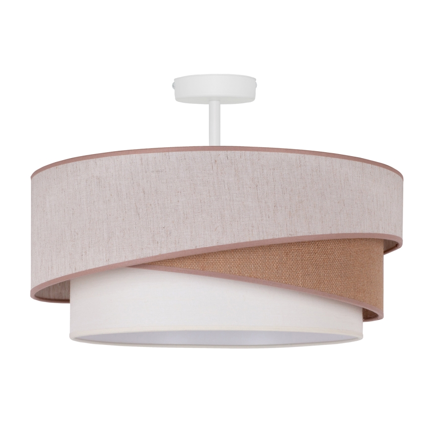 Duolla - Plafonnier KOBO 1xE27/15W/230V d. 45 cm beige/marron/blanc