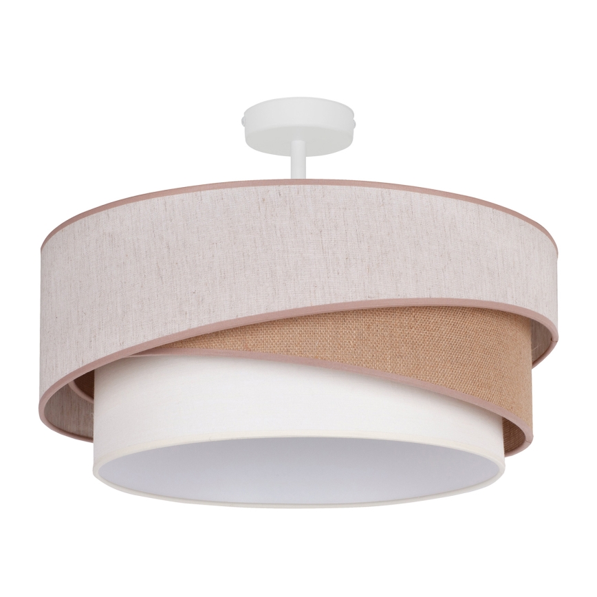 Duolla - Plafonnier KOBO 1xE27/15W/230V d. 45 cm beige/marron/blanc