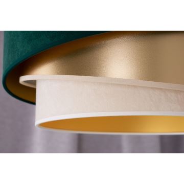 Duolla - Plafonnier KOBO 1xE27/15W/230V d. 45 cm vert/doré/crème