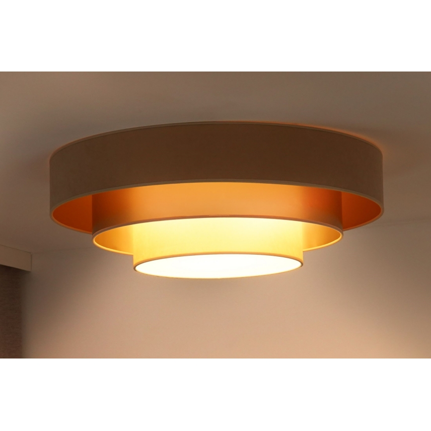 Duolla - Plafonnier LUNETA LED/26W/230V d. 60 cm 4000K beige/doré/crème