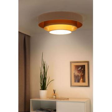 Duolla - Plafonnier LUNETA LED/26W/230V d. 60 cm 4000K crème/doré/beige