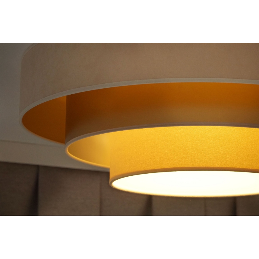 Duolla - Plafonnier LUNETA LED/26W/230V d. 60 cm 4000K crème/doré/beige