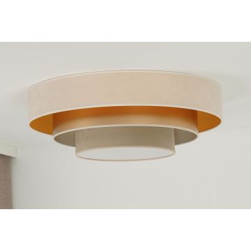 Duolla - Plafonnier LUNETA LED/26W/230V d. 60 cm 4000K crème/doré/beige