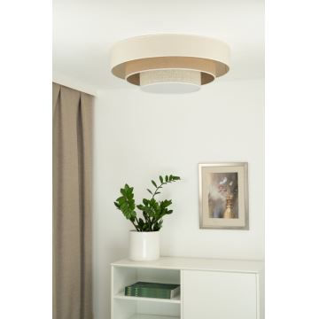 Duolla - Plafonnier LUNETA LED/26W/230V d. 60 cm 4000K crème/marron