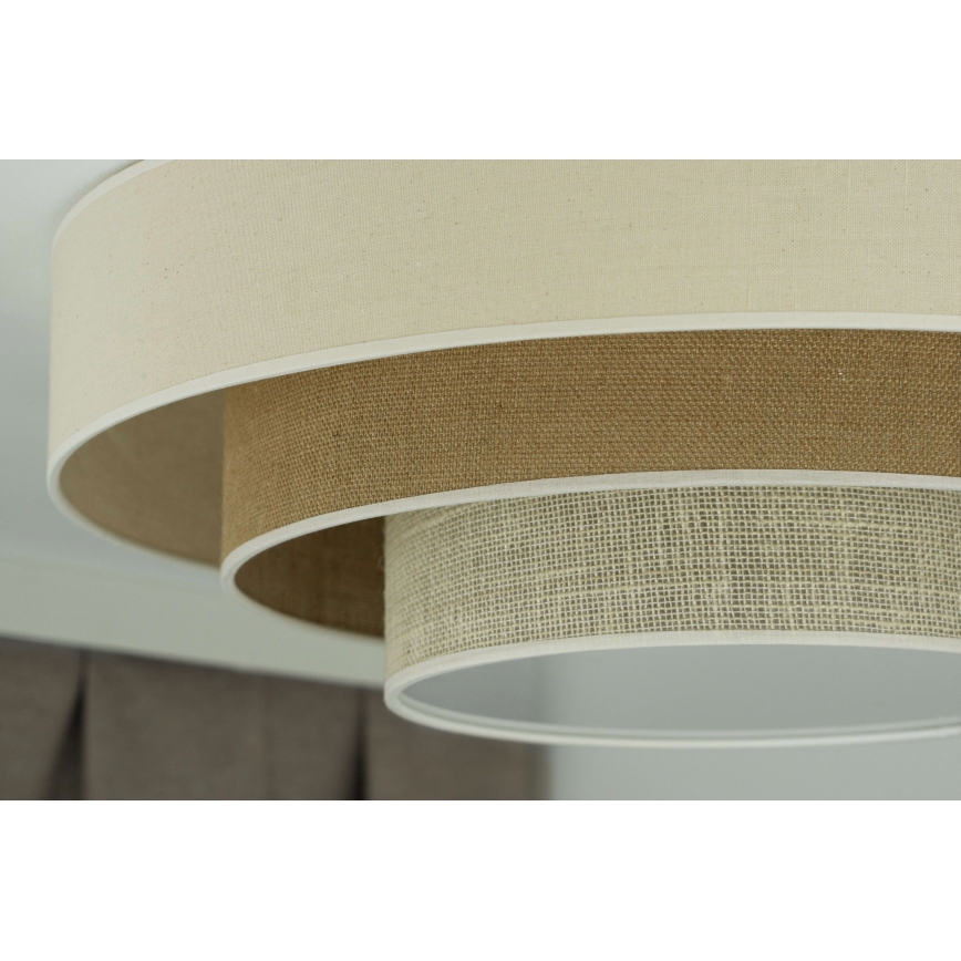 Duolla - Plafonnier LUNETA LED/26W/230V d. 60 cm 4000K crème/marron