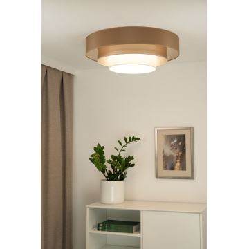 Duolla - Plafonnier LUNETA LED/26W/230V d. 60 cm 4000K marron/doré/blanc