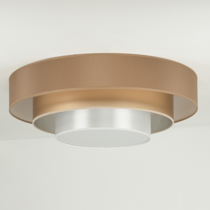 Duolla - Plafonnier LUNETA LED/26W/230V d. 60 cm 4000K marron/doré/blanc