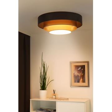 Duolla - Plafonnier LUNETA LED/26W/230V d. 60 cm 4000K marron/doré/crème