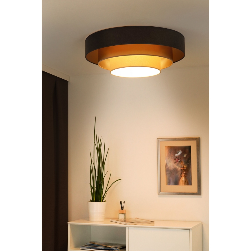 Duolla - Plafonnier LUNETA LED/26W/230V d. 60 cm 4000K marron/doré/crème