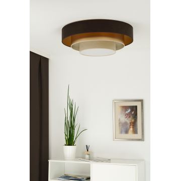 Duolla - Plafonnier LUNETA LED/26W/230V d. 60 cm 4000K marron/doré/crème