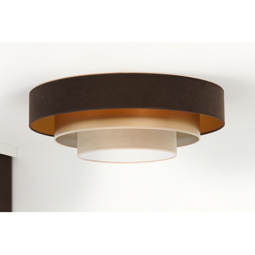 Duolla - Plafonnier LUNETA LED/26W/230V d. 60 cm 4000K marron/doré/crème