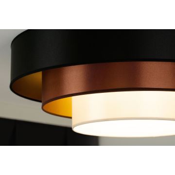 Duolla - Plafonnier LUNETA LED/26W/230V d. 60 cm 4000K noir/cuivre/blanc