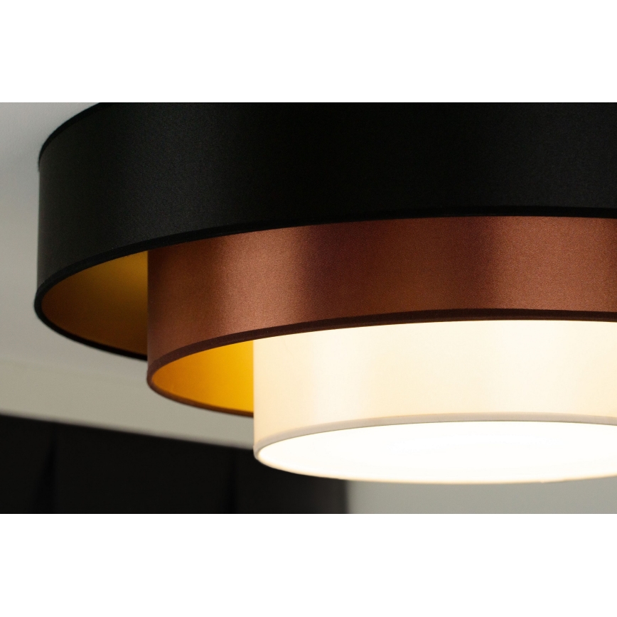 Duolla - Plafonnier LUNETA LED/26W/230V d. 60 cm 4000K noir/cuivre/blanc