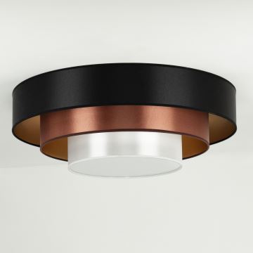 Duolla - Plafonnier LUNETA LED/26W/230V d. 60 cm 4000K noir/cuivre/blanc