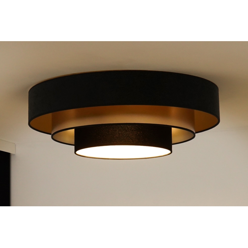 Duolla - Plafonnier LUNETA LED/26W/230V d. 60 cm 4000K noir/doré