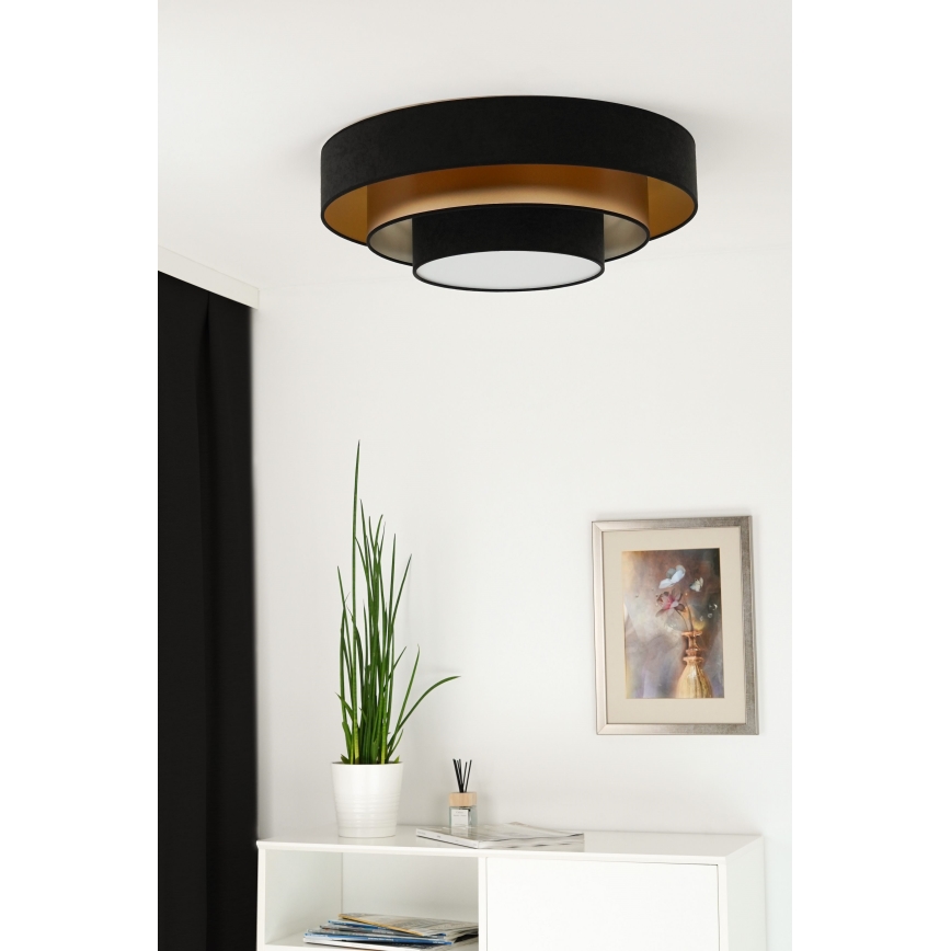 Duolla - Plafonnier LUNETA LED/26W/230V d. 60 cm 4000K noir/doré