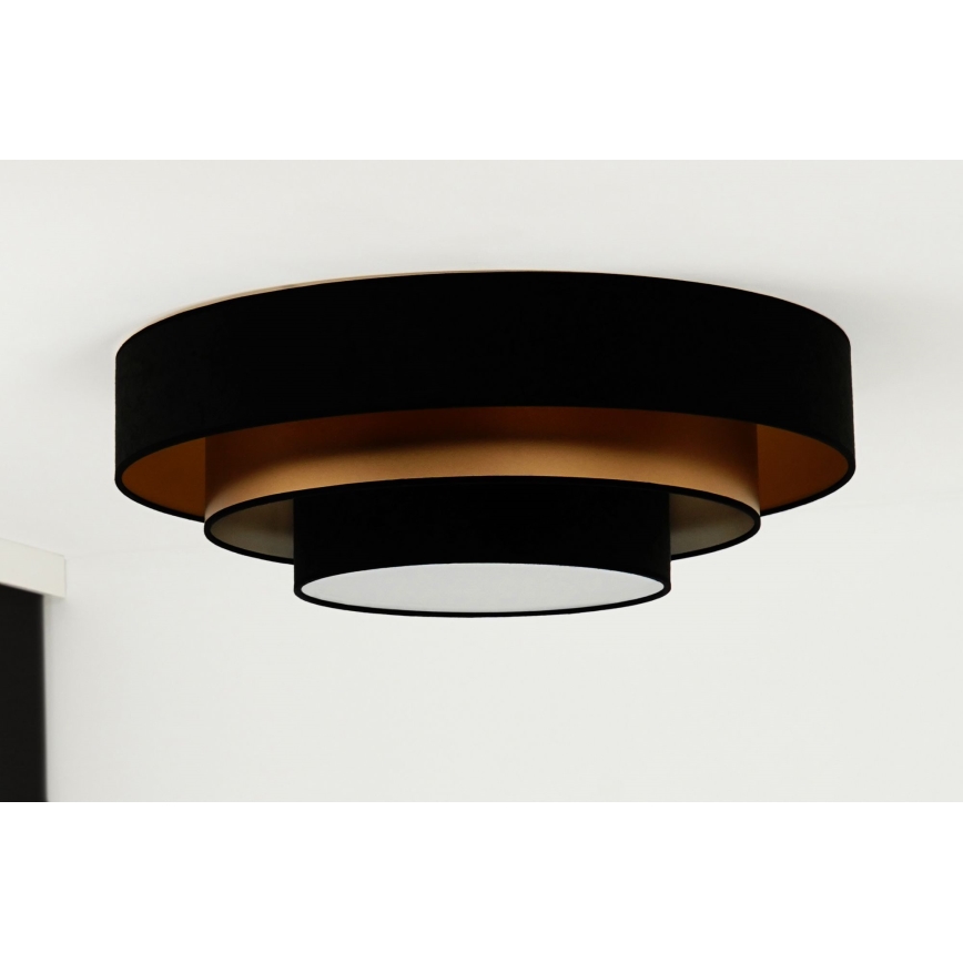 Duolla - Plafonnier LUNETA LED/26W/230V d. 60 cm 4000K noir/doré