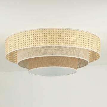 Duolla - Plafonnier LUNETA LED/26W/230V d. 60 cm 4000K rotin/beige/marron