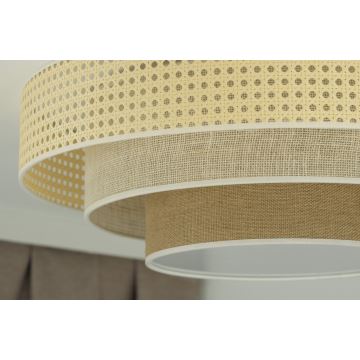 Duolla - Plafonnier LUNETA LED/26W/230V d. 60 cm 4000K rotin/beige/marron